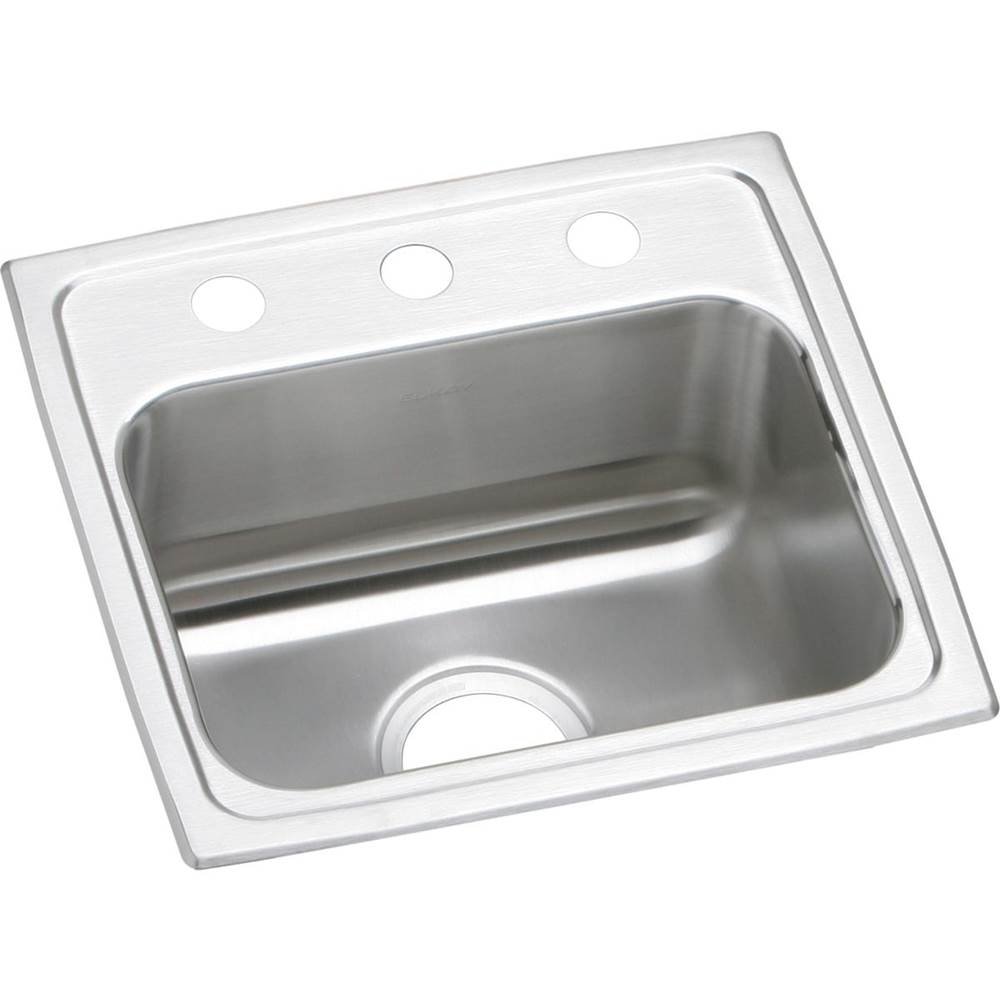 Elkay - 18 Gauge Stainless Steel 17'' x 16'' x 4'' Single Bowl Drop-in Kitchen Sink - Lustrous Satin