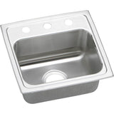 Elkay - 18 Gauge Stainless Steel 17'' x 16'' x 5'' Single Bowl Drop-in Kitchen Sink - Lustrous Satin