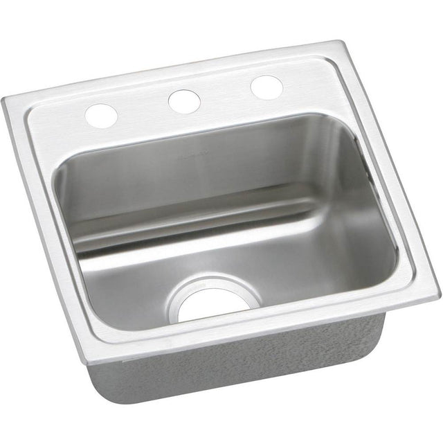 Elkay - 18 Gauge Stainless Steel 17'' x 16'' x 5'' Single Bowl Drop-in Kitchen Sink - Lustrous Satin