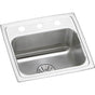 Elkay - 18 Gauge Stainless Steel 17'' x 16'' x 6.5'' Single Bowl Drop-in Kitchen Sink Kit - Lustrous Satin