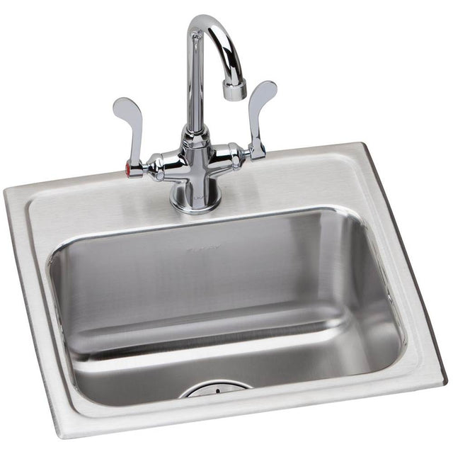 Elkay - 18 Gauge Stainless Steel 17'' x 16'' x 6'' Single Bowl Drop-in Kitchen Sink - Lustrous Satin