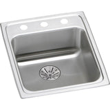 Elkay - 18 Gauge Stainless Steel 17'' x 20'' x 6.5'' Single Bowl Drop-in Kitchen Sink Kit - Lustrous Satin