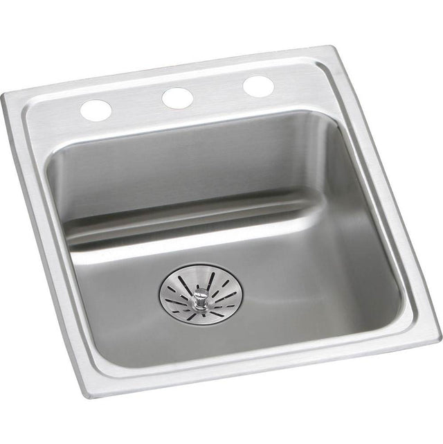 Elkay - 18 Gauge Stainless Steel 17'' x 20'' x 6.5'' Single Bowl Drop-in Kitchen Sink Kit - Lustrous Satin