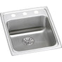 Elkay - 18 Gauge Stainless Steel 17'' x 20'' x 6.5'' Single Bowl Drop-in Kitchen Sink Kit - Lustrous Satin