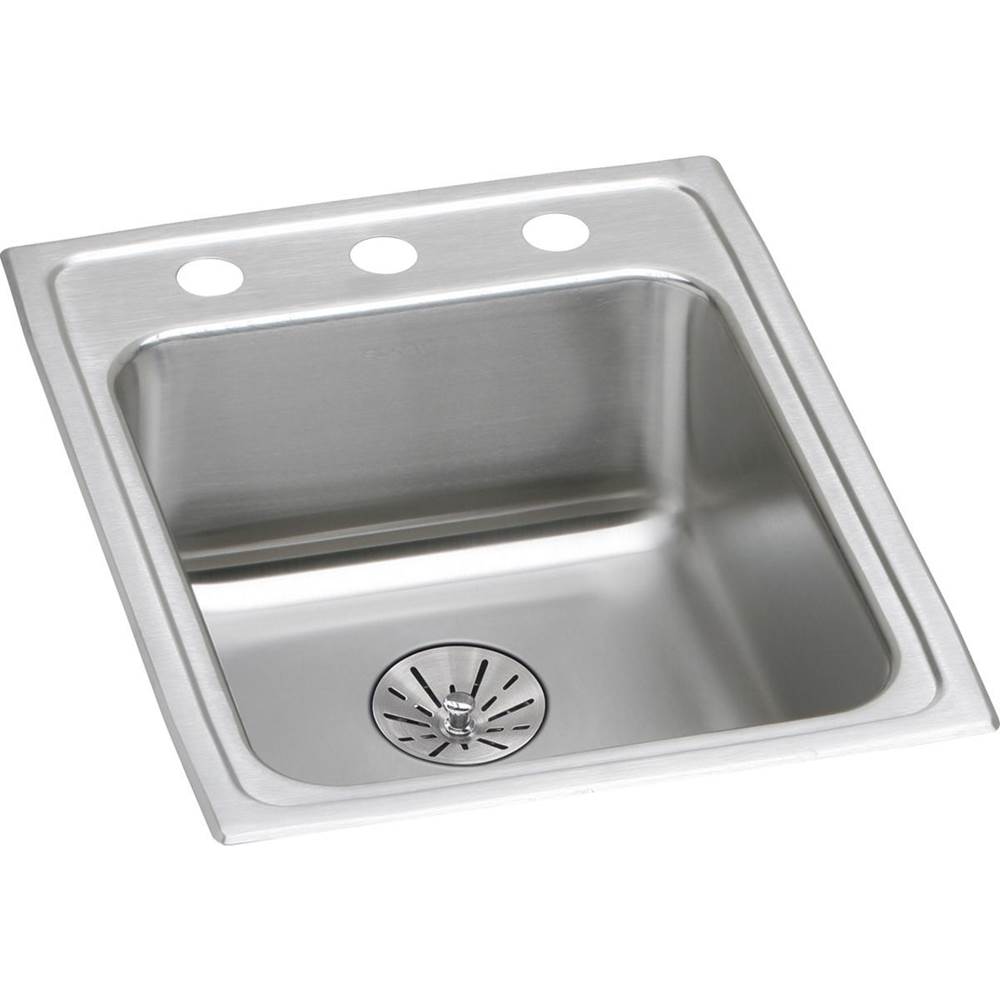 Elkay - 18 Gauge Stainless Steel 17'' x 22'' x 6.5'' Single Bowl Drop-in Kitchen Sink Kit - Lustrous Satin