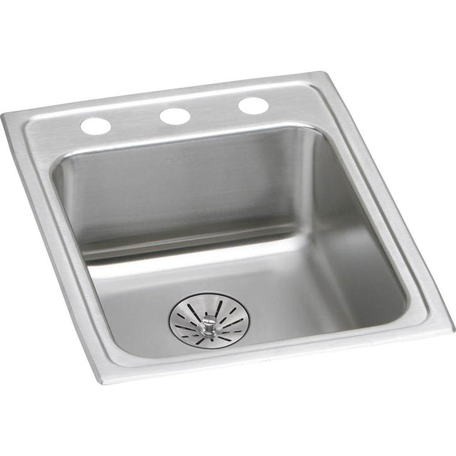 Elkay - 18 Gauge Stainless Steel 17'' x 22'' x 6.5'' Single Bowl Drop-in Kitchen Sink Kit - Lustrous Satin