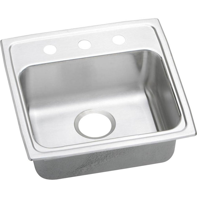 Elkay - 18 Gauge Stainless Steel 19'' x 18'' x 6'' Single Bowl Drop-in Kitchen Sink - Lustrous Satin
