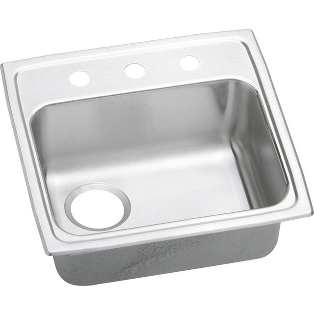 Elkay - 18 Gauge Stainless Steel 19'' x 18'' x 5.5'' Single Bowl Top Mount Kitchen Sink - Lustertone