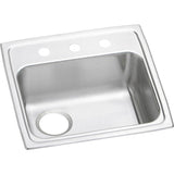 Elkay - 18 Gauge Stainless Steel 19'' x 18'' x 6'' Single Bowl Top Mount Kitchen Sink - Lustertone