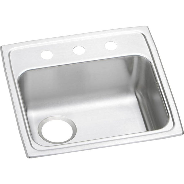 Elkay - 18 Gauge Stainless Steel 19'' x 18'' x 6'' Single Bowl Top Mount Kitchen Sink - Lustertone