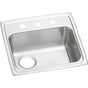 Elkay - 18 Gauge Stainless Steel 19'' x 18'' x 6'' Single Bowl Top Mount Kitchen Sink - Lustertone