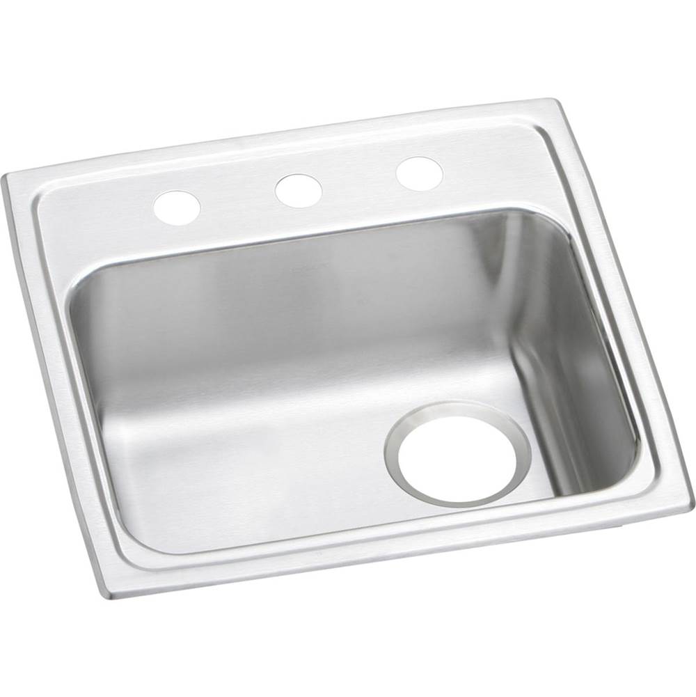 Elkay - 18 Gauge Stainless Steel 19'' x 18'' x 6.5'' Single Bowl Drop-in Kitchen Sink - Lustrous Satin