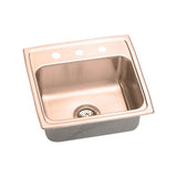 Elkay - 18 Gauge CuVerro antimicrobial copper 19.5'' x 19'' x 6.5'' Single Bowl Drop-in Sink - Lustrous Satin