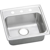 Elkay - 18 Gauge Stainless Steel 19.5'' x 19'' x 6.5'' Single Bowl Drop-in Kitchen Sink - Lustrous Satin