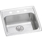 Elkay - 18 Gauge Stainless Steel 19.5'' x 19'' x 6.5'' Single Bowl Drop-in Kitchen Sink Kit - Lustrous Satin