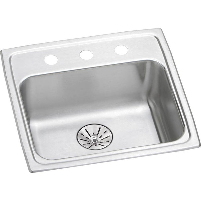 Elkay - 18 Gauge Stainless Steel 19'' x 18'' x 6.5'' Single Bowl Drop-in Kitchen Sink Kit - Lustrous Satin