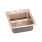Elkay - 18 Gauge CuVerro antimicrobial copper 19.5'' x 22'' x 6.5'' Single Bowl Drop-in Sink - Lustrous Satin