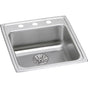 Elkay - 18 Gauge Stainless Steel 19.5'' x 22'' x 6.5'' Single Bowl Drop-in Kitchen Sink Kit - Lustrous Satin