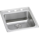 Elkay - 18 Gauge Stainless Steel 19.5'' x 22'' x 6.5'' Single Bowl Drop-in Kitchen Sink Kit - Lustrous Satin