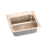 Elkay - 18 Gauge CuVerro antimicrobial copper 22'' x 19.5'' x 6.5'' Single Bowl Drop-in Sink - Lustrous Satin