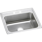 Elkay - 18 Gauge Stainless Steel 22'' x 19.5'' x 5.5'' Single Bowl Drop-in Kitchen Sink - Lustrous Satin