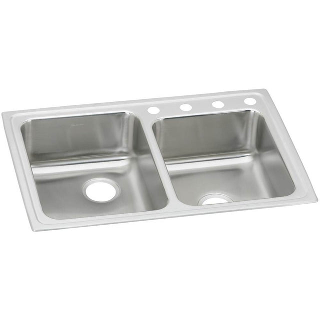 Elkay - 18 Gauge Stainless Steel 33'' x 22'' x 5.5'' Double Bowl Top Mount Kitchen Sink - Lustertone