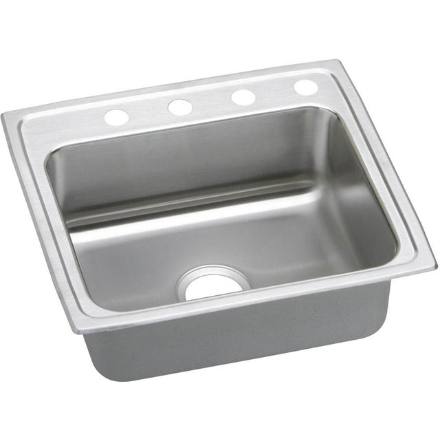 Elkay - 18 Gauge Stainless Steel 25'' x 21.25'' x 4'' Single Bowl Drop-in Kitchen Sink - Lustrous Satin