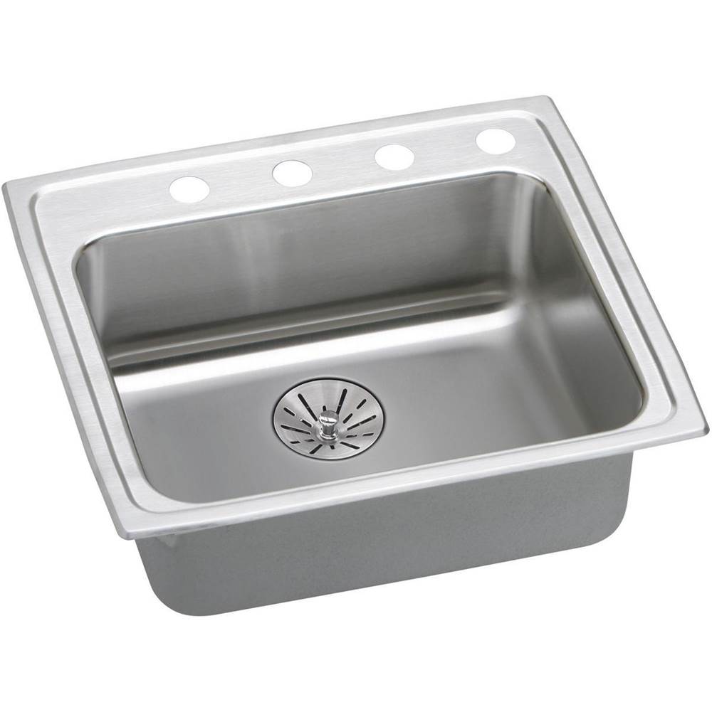 Elkay - 18 Gauge Stainless Steel 25'' x 21.25'' x 6.5'' Single Bowl Drop-in Kitchen Sink Kit - Lustrous Satin
