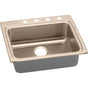 Elkay - 18 Gauge CuVerro antimicrobial copper 25'' x 22'' x 4'' Single Bowl Drop-in Sink - Lustrous Satin