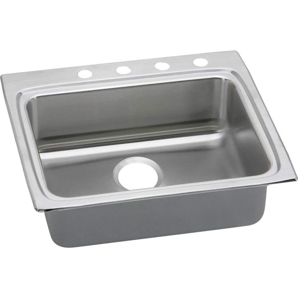 Elkay - 18 Gauge Stainless Steel 25'' x 22'' x 4'' Single Bowl Top Mount Kitchen Sink - Lustertone