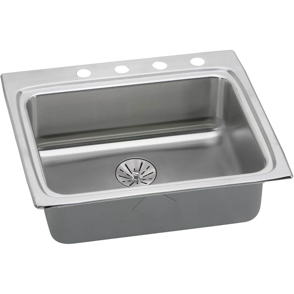 Elkay - 18 Gauge Stainless Steel 25'' x 22'' x 6.5'' Single Bowl Drop-in Kitchen Sink Kit - Lustrous Satin