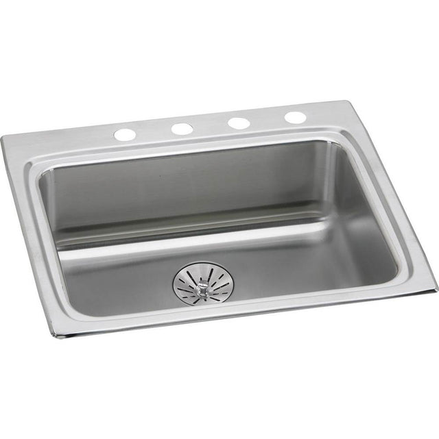 Elkay - 18 Gauge Stainless Steel 25'' x 22'' x 6.5'' Single Bowl Drop-in Kitchen Sink Kit - Lustrous Satin