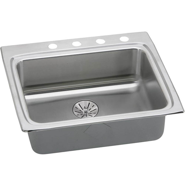 Elkay - 18 Gauge Stainless Steel 25'' x 22'' x 6.5'' Single Bowl Drop-in Kitchen Sink Kit - Lustrous Satin