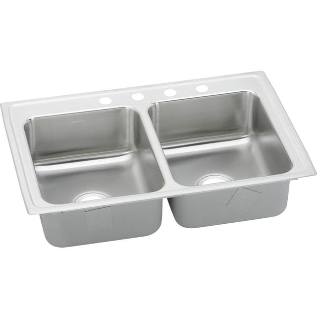 Elkay - 18 Gauge Stainless Steel 29'' x 18'' x 6.5'' Double Bowl Drop-in Kitchen Sink - Lustrous Satin