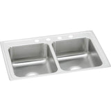 Elkay - 18 Gauge Stainless Steel 29'' x 18'' x 6'' Double Bowl Drop-in Kitchen Sink - Lustrous Satin