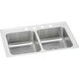 Elkay - 18 Gauge Stainless Steel 29'' x 18'' x 6.5'' Double Bowl Drop-in Kitchen Sink Kit - Lustrous Satin