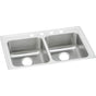 Elkay - 18 Gauge Stainless Steel 29'' x 22'' x 5.5'' Double Bowl Drop-in Kitchen Sink - Lustrous Satin
