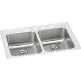 Elkay - 18 Gauge Stainless Steel 29'' x 22'' x 6.5'' Double Bowl Drop-in Kitchen Sink Kit - Lustrous Satin