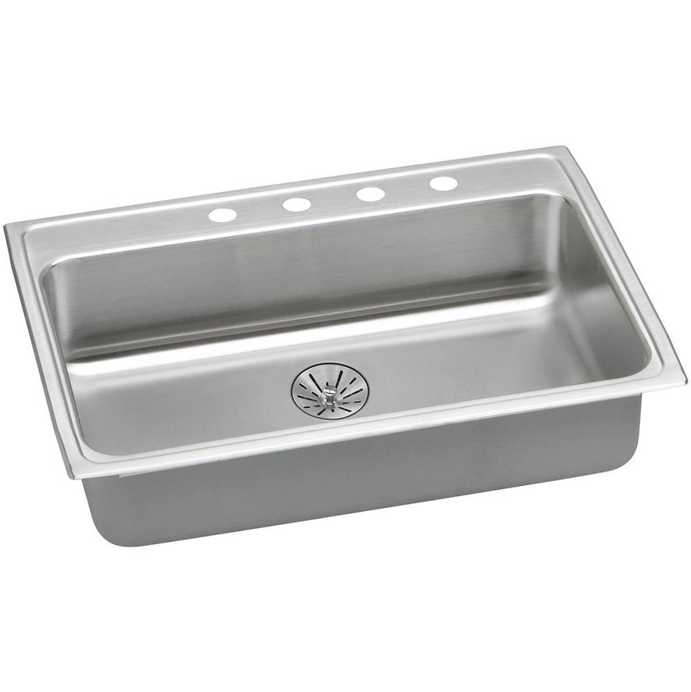 Elkay - 18 Gauge Stainless Steel 31'' x 22'' x 6.5'' Single Bowl Drop-in Kitchen Sink Kit - Lustrous Satin