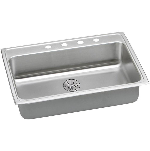 Elkay - 18 Gauge Stainless Steel 31'' x 22'' x 6.5'' Single Bowl Drop-in Kitchen Sink Kit - Lustrous Satin
