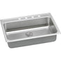 Elkay - 18 Gauge Stainless Steel 31'' x 22'' x 6.5'' Single Bowl Drop-in Kitchen Sink Kit - Lustrous Satin