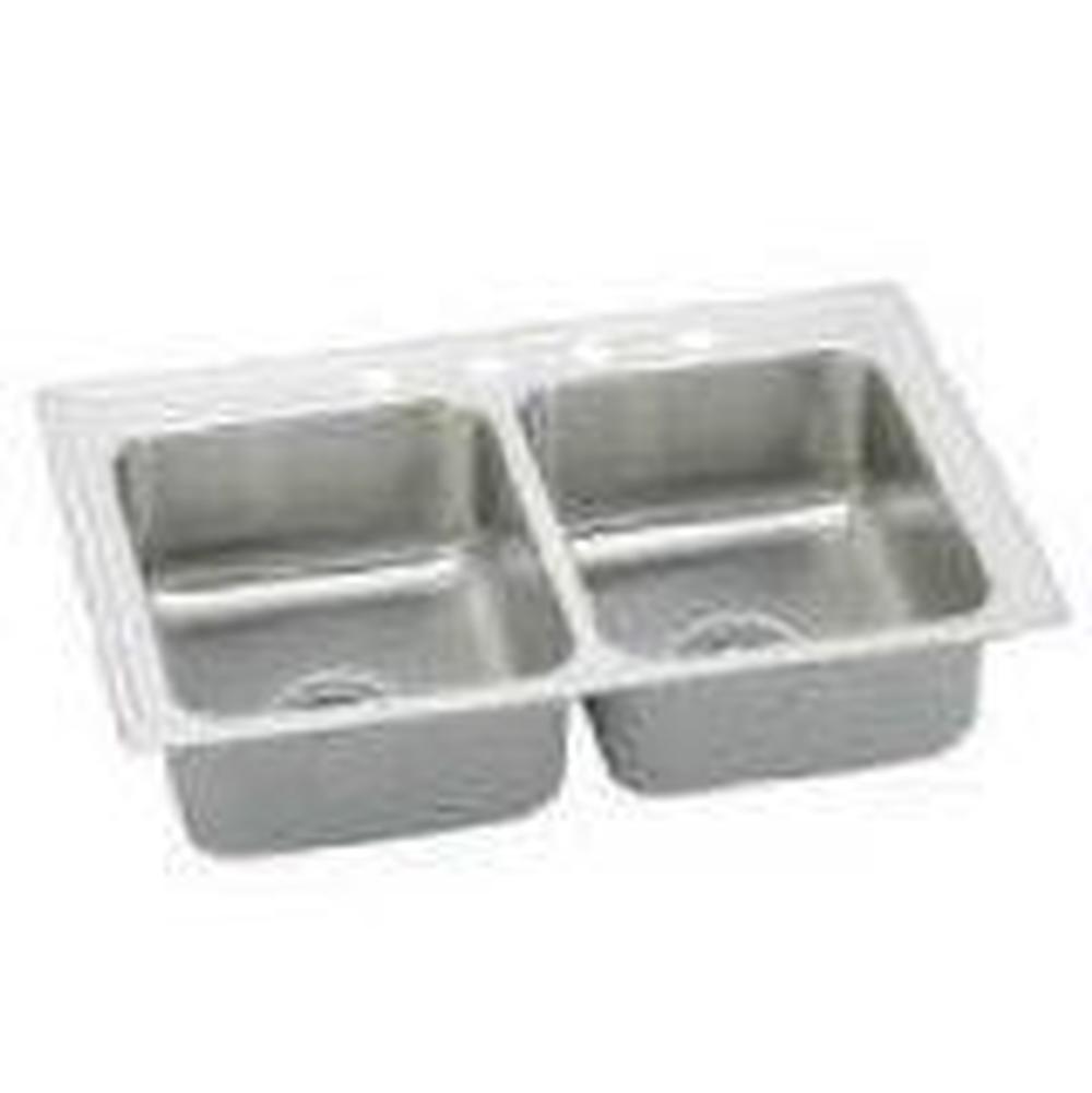 Elkay - 18 Gauge Stainless Steel 33'' x 19.5'' x 4'' Double Bowl Top Mount Kitchen Sink