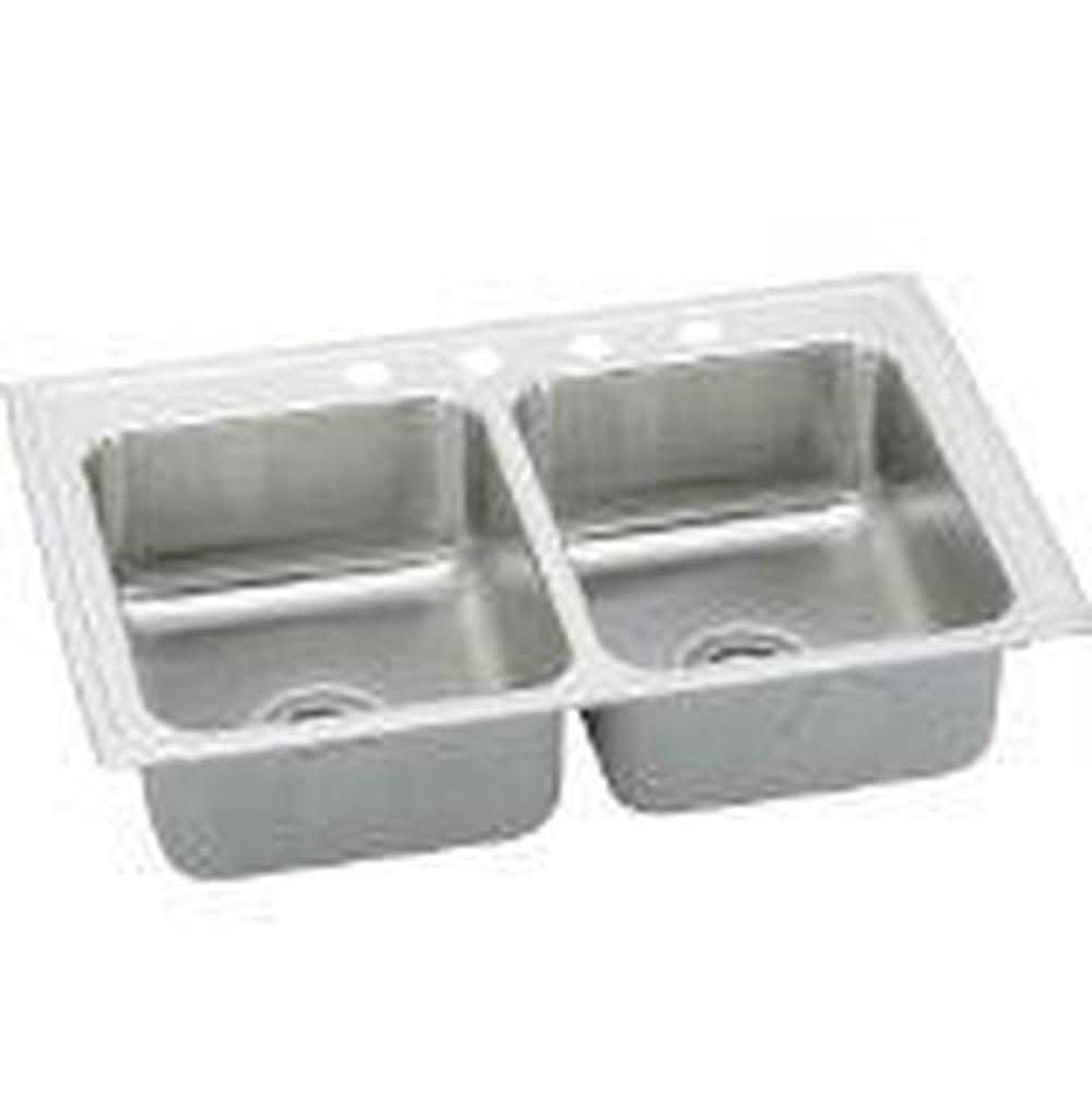 Elkay - 18 Gauge Stainless Steel 33'' x 19.5'' x 5.5'' Double Bowl Drop-in Kitchen Sink