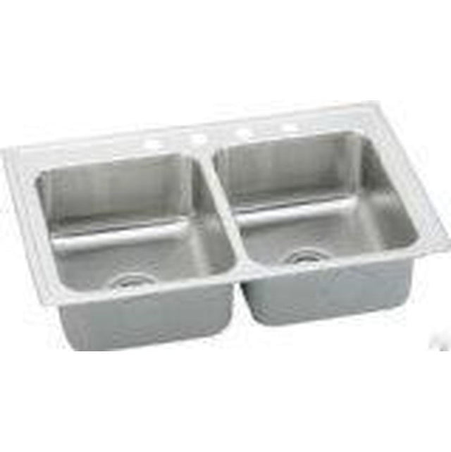 Elkay - 18 Gauge Stainless Steel 33'' x 19.5'' x 6'' Double Bowl Drop-in Kitchen Sink