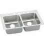Elkay - 18 Gauge Stainless Steel 33'' x 19.5'' x 6.5'' Double Bowl Drop-in Kitchen Sink
