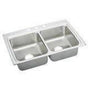 Elkay - 18 Gauge Stainless Steel 33'' x 22'' x 6'' Double Bowl Drop-in Kitchen Sink