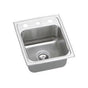 Elkay - 18 Gauge Stainless Steel 15'' x 17.5'' x 7.625'' Single Bowl Top Mount Kitchen Sink - Lustrous Satin