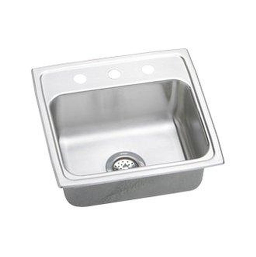 Elkay - 18 Gauge Stainless Steel 19.5'' x 19'' x 7.5'' Single Bowl Top Mount Kitchen Sink - Lustertone