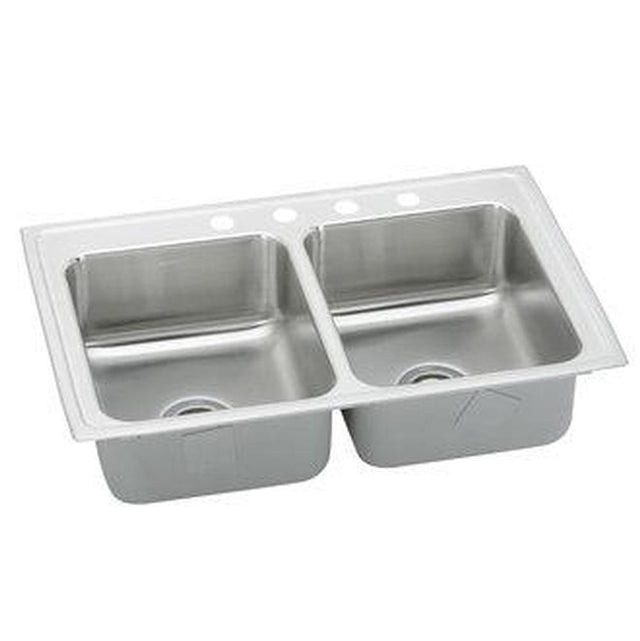 Elkay - 18 Gauge Stainless Steel 33'' x 21.25'' x 7.875'' Double Bowl Top Mount Kitchen Sink - Lustertone