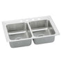 Elkay - 18 Gauge Stainless Steel 33'' x 21.25'' x 7.875'' Double Bowl Top Mount Kitchen Sink - Lustertone